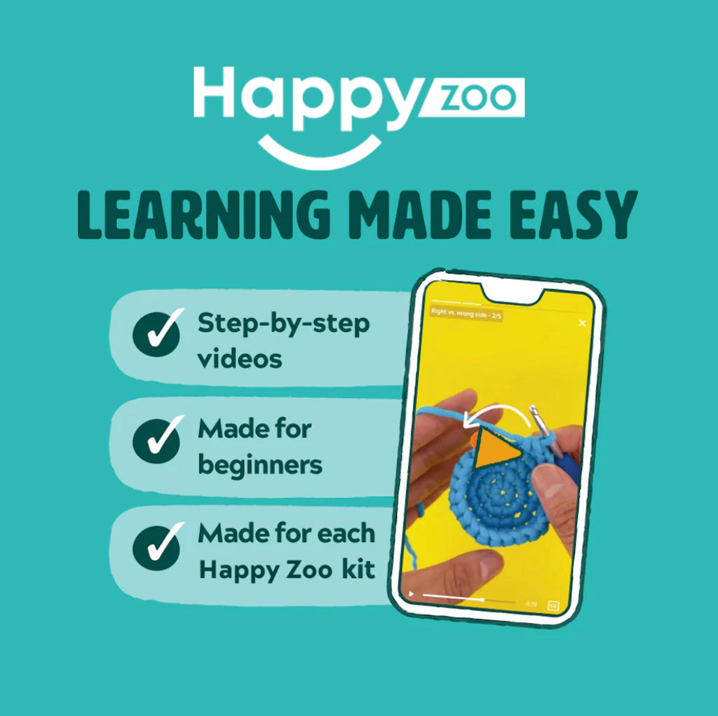 Daisy the Cow - Happy Zoo Beginners Crochet Kit - Perfect Gift with Step-by-Step Video Tutorial