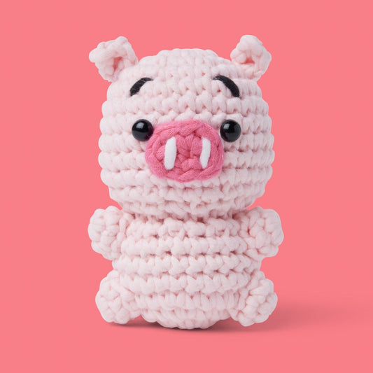 Poppy the Pig - Happy Zoo Beginners Crochet Kit - Perfect Gift with Step-by-Step Video Tutorial
